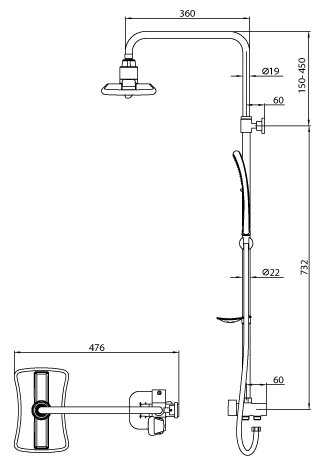 Душевая стойка Lemark LM8806C, хром фотография 1
