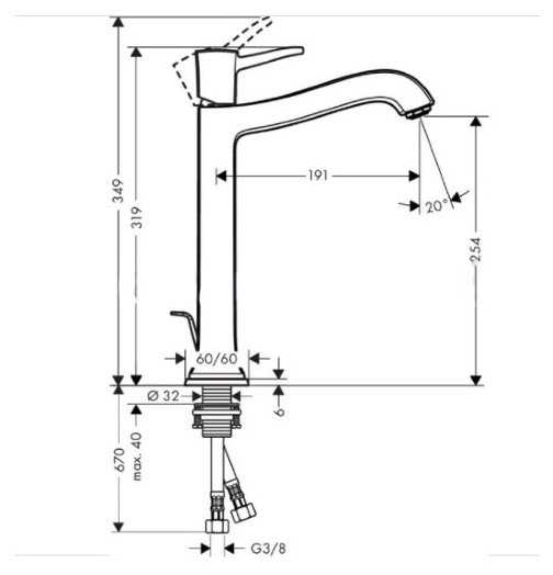 Смеситель для раковины (умывальника) hansgrohe Metropol Classic 31303000, рычажный фотография 1