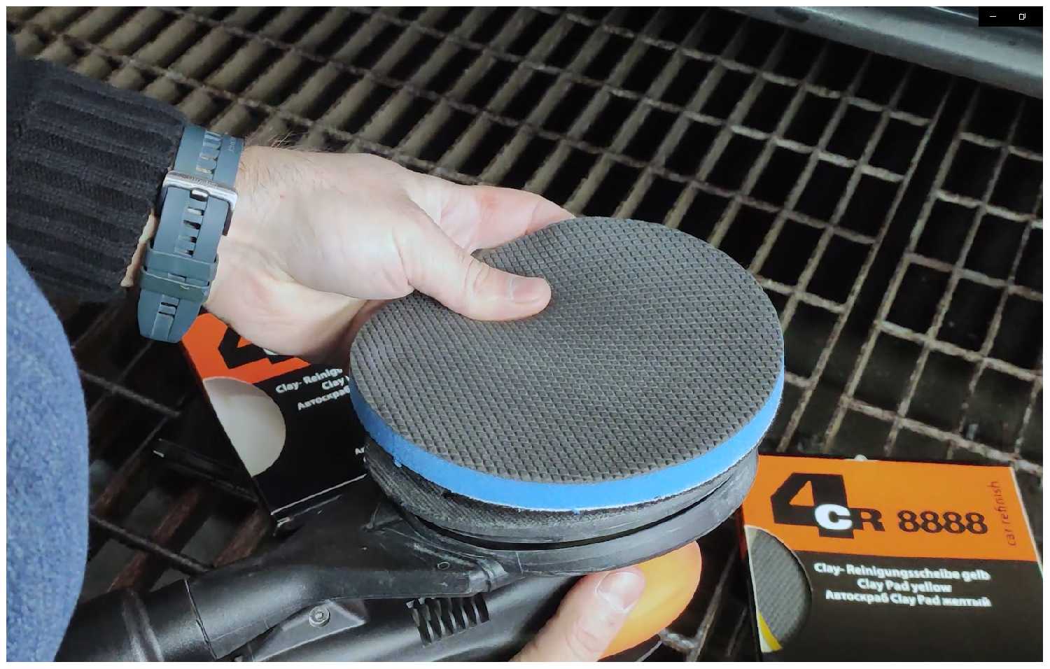 Автоскраб 4CR Clay Pad Medium синий среднезернистый на липучке (150 мм) фотография 5