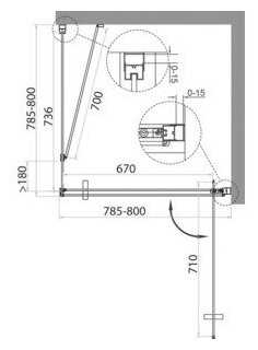 Душевой уголок BelBagno Marmi A-1 80х80 прозрачный, хром (MARMI-A-1-80-C-Cr) фотография 1
