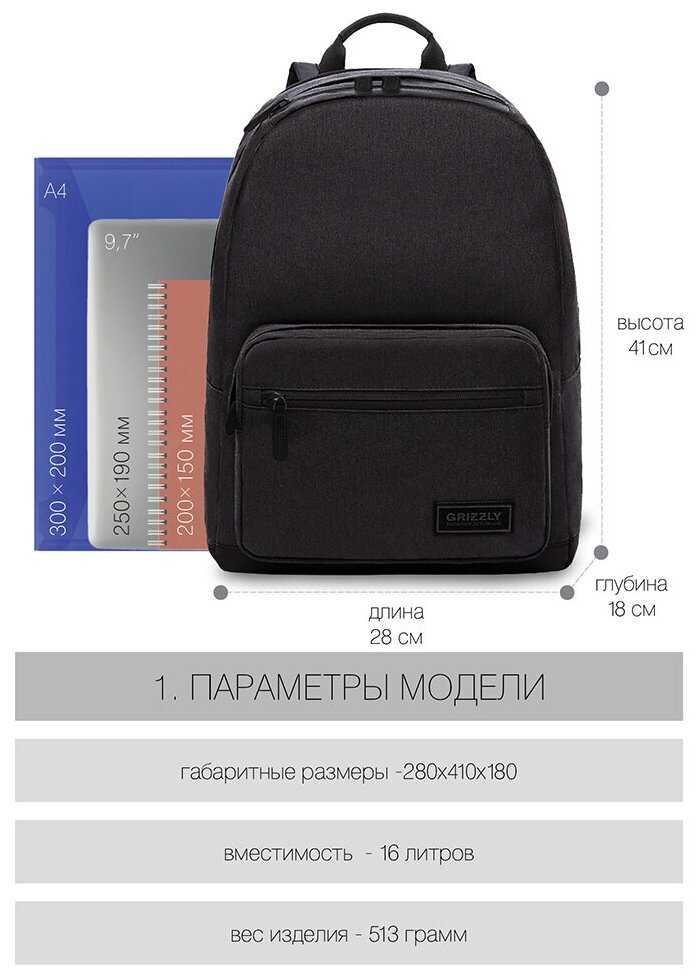 Рюкзак Grizzly RQL-18 фотография 1