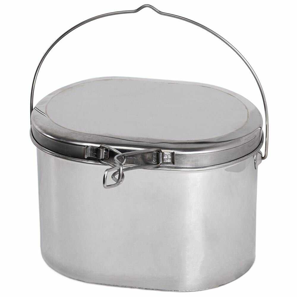 Котелок низкий 3,3 л крышка с ручками фотография 8