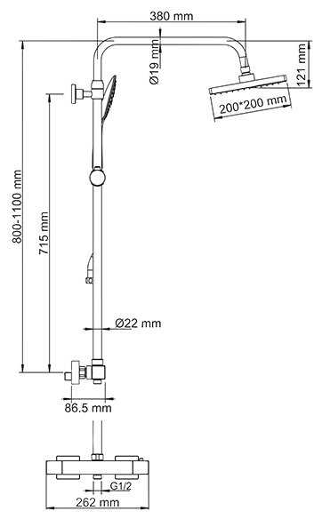 Душевая стойка WasserKRAFT А15502 Thermo, хромоникелевое фотография 1