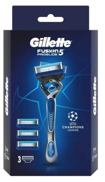 Набор Gillette Gillette Fusion5 ProGlide, 3 кассеты, с 5 лезвиями, с углеродным покрытием, с технологией FlexBall, с триммером