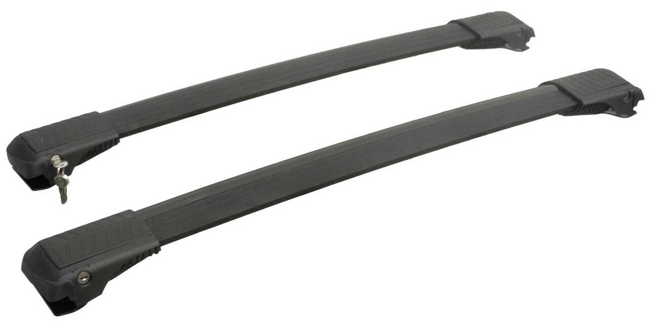 Багажник на рейлинги Toyota Highlander II (U40) 2007-2013 - Lux Hunter L46-R, черные дуги фотография 1