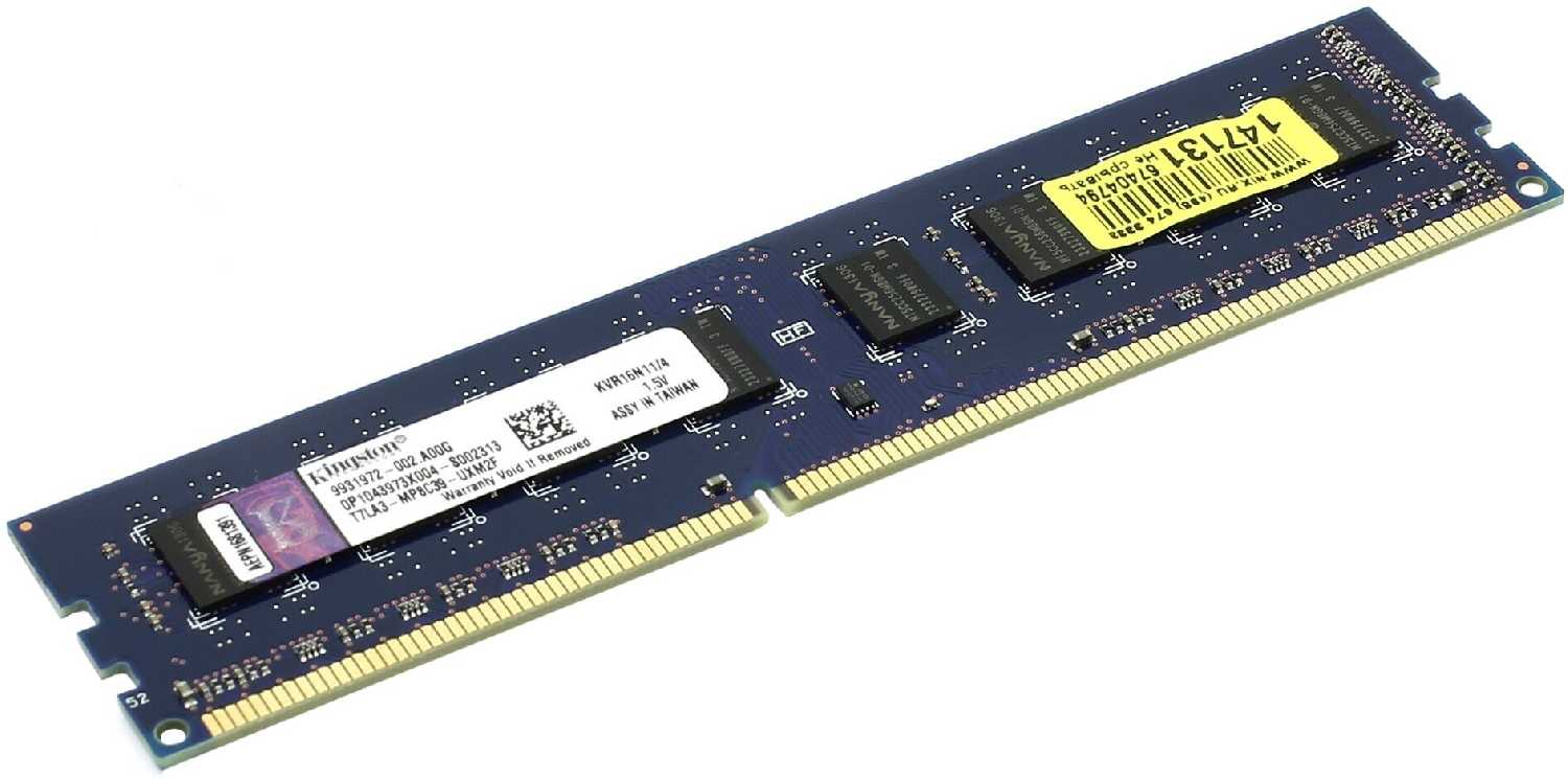 Оперативная память Kingston ValueRAM 4 ГБ DDR3 DIMM CL11 (KVR16N11/4) фотография 3