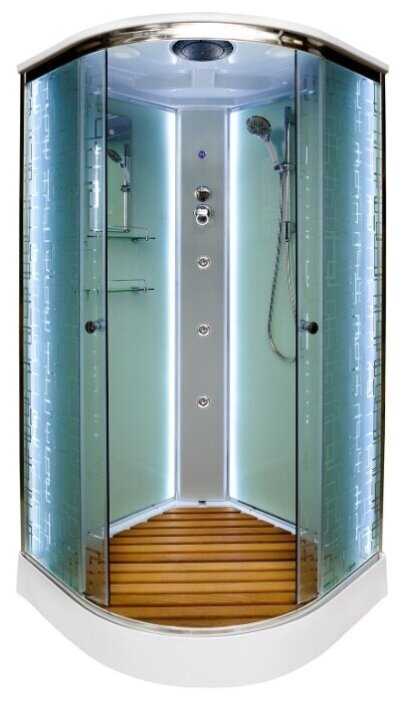 Душевая кабина Deto 1580 с LED-подсветкой и гидромассажем низкий поддон 80см*80см