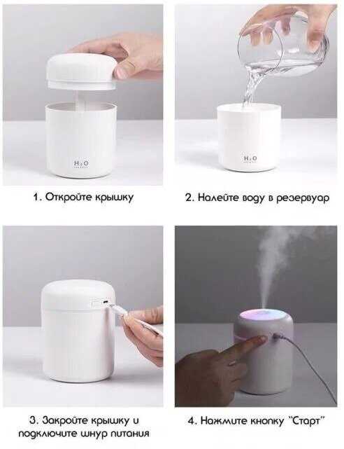 Аромадиффузор-ночник USB Colorful Humidifier H2O фотография 3