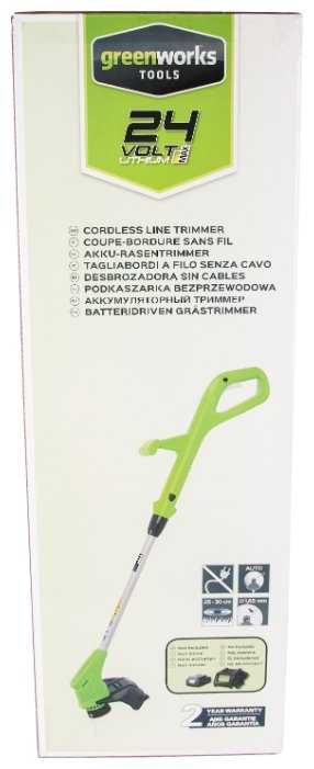 Триммер greenworks 2101207ua 24V G24LT30 Basic, с АКБ и ЗУ фотография 11