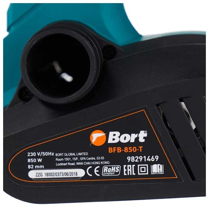 Сетевой электрорубанок Bort BFB-850-T, со стационарным креплением, без аккумулятора, 850 Вт фотография 6