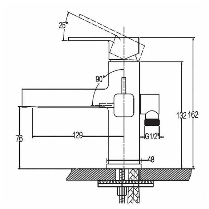 Смеситель для раковины (умывальника) KAISER Sharp 64088, рычажный фотография 2