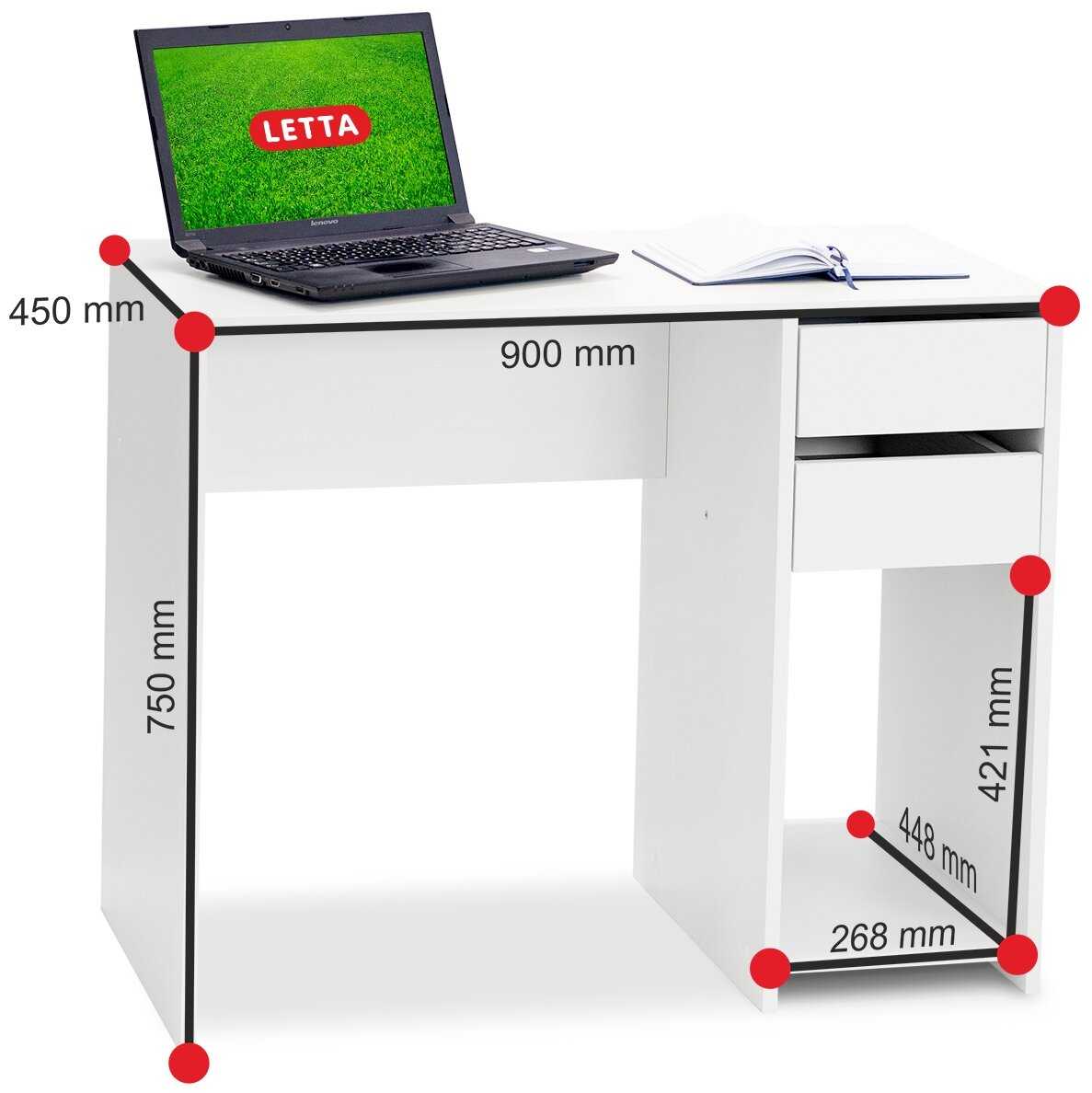 Letta компьютерный стол Ультра с 2 ящиками фотография 3