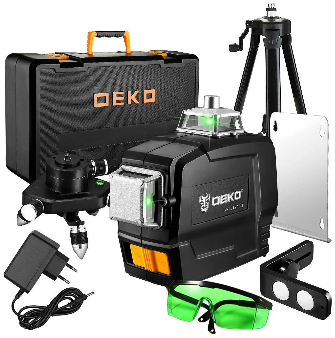 Лазерный уровень DEKO DKLL12PG1 SET2 PREMIUM (065-0235-1) со штативом фотография 2