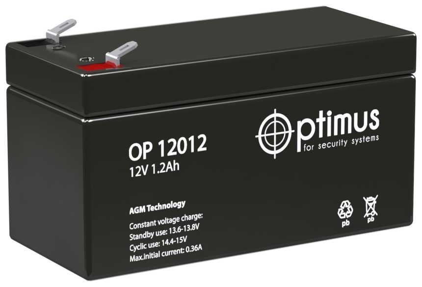 Аккумуляторная батарея Optimus OP 12012 12В 1.2 А·ч фотография 2
