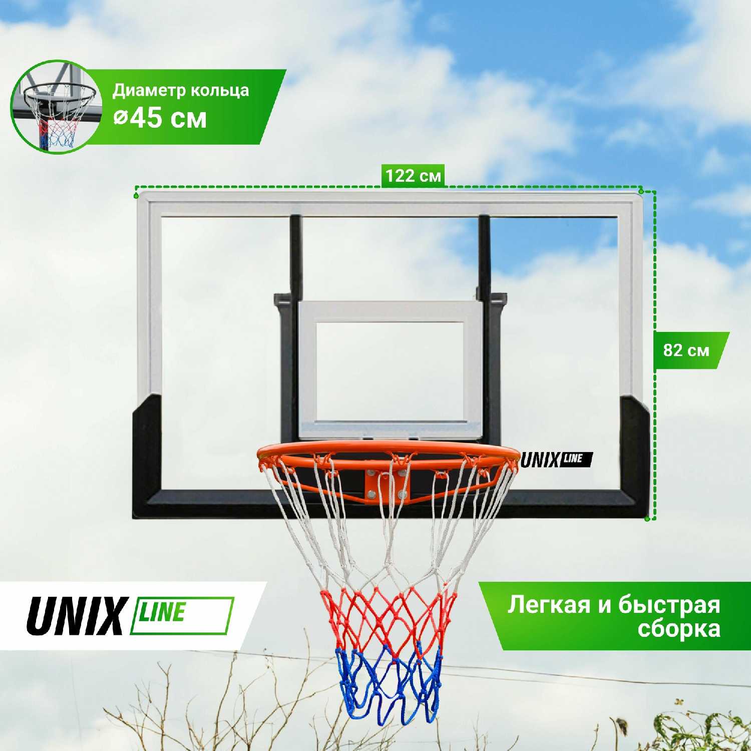 Баскетбольный щит UNIX Line B-Backboard-PVC (44