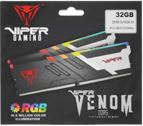 Оперативная память Patriot Memory VIPER Venom RGB DDR5 (PVVR532G720C34K) фотография 14