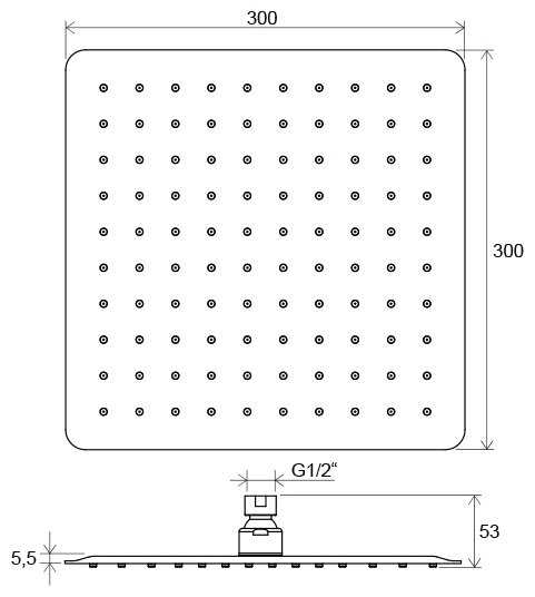 Верхний душ RAVAK 982.00, хром фотография 1