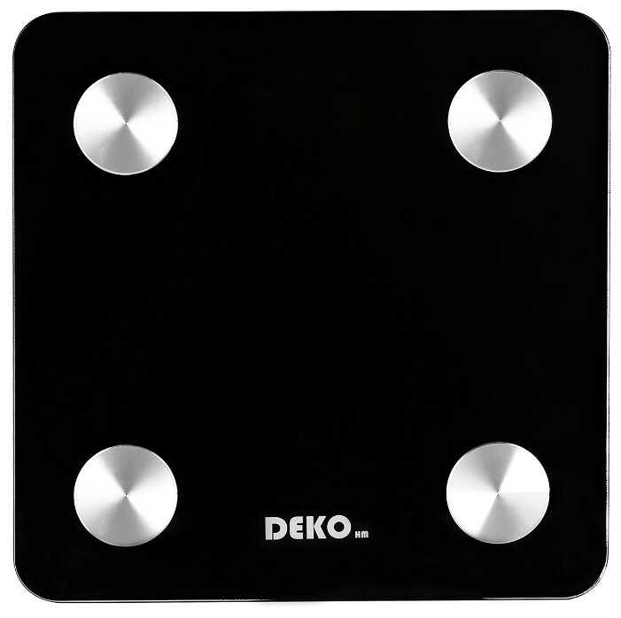 Умные напольные весы повышенной точности DEKO DKSC02 Black, до 180кг, ЖК-дисплей, 12 параметров из фотография 1