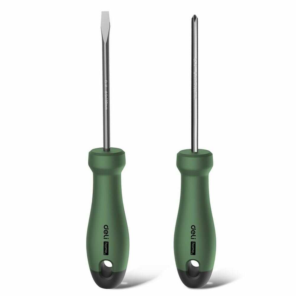 Набор отверток Deli HT1006 [PH0x75, PH1x100, PH2x150, SL3x75, SL5x100, SL6x150, Cr-V, Soft Touch рукоятка, эксклюзивный дизайн] фотография 8