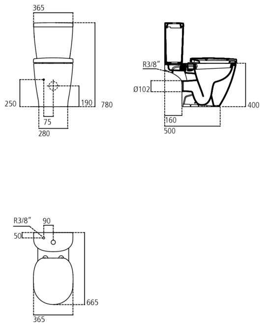 Чаша унитаза напольная Ideal STANDARD Connect E803601 с горизонтальным выпуском фотография 1