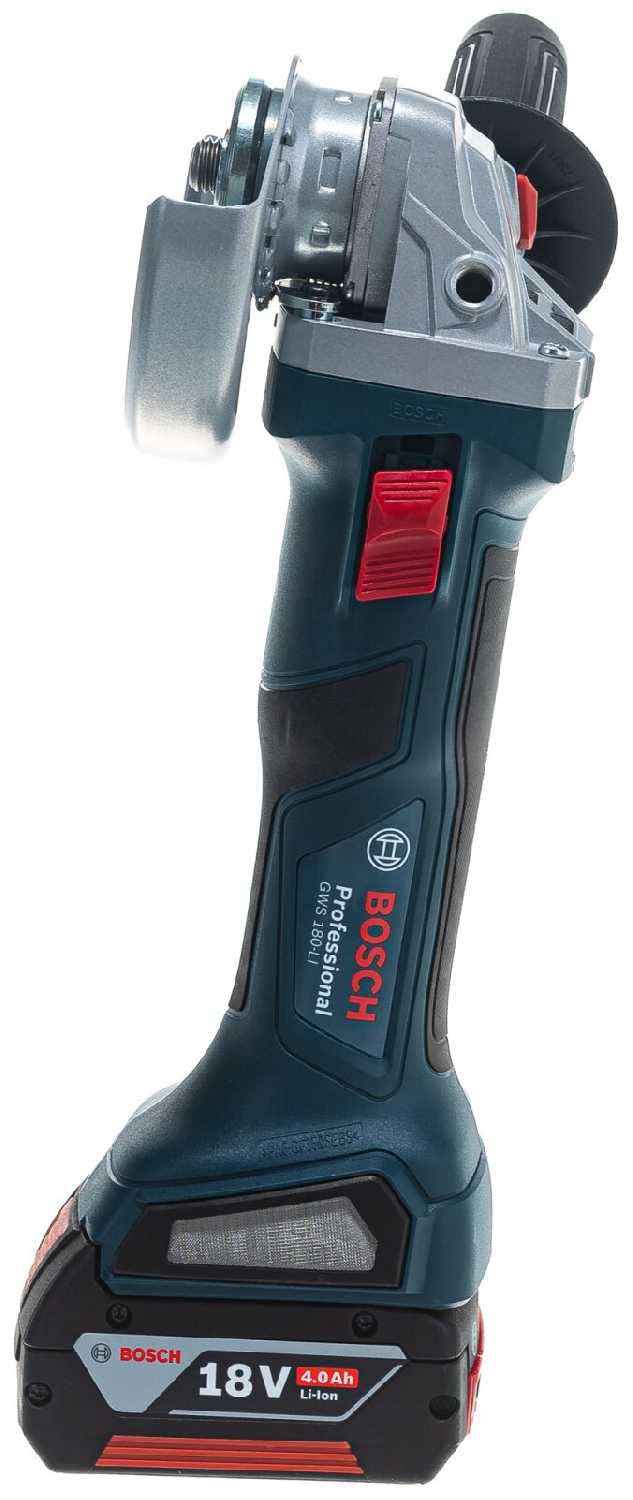Аккумуляторная УШМ BOSCH GWS 180-Li 4.0Ач x1, 125 мм (06019H90R1) фотография 2