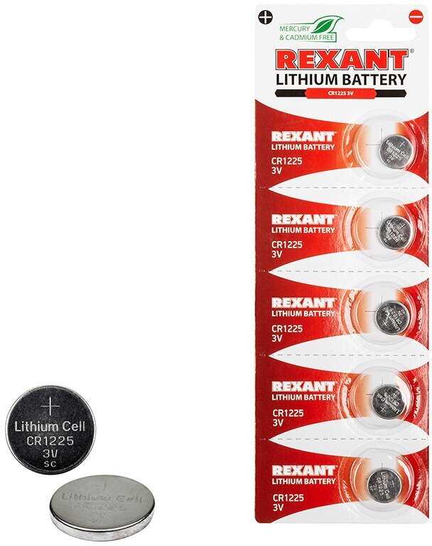 Литиевые батарейки Rexant CR1225 (30-1103) фотография 4