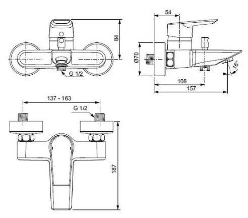 Смеситель для душа Ideal STANDARD Tesi A 6583 AA, рычажный фотография 1