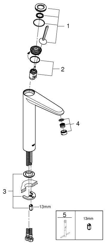 Смеситель для ванны Grohe Eurodisc Joystick 23428000, рычажный фотография 9