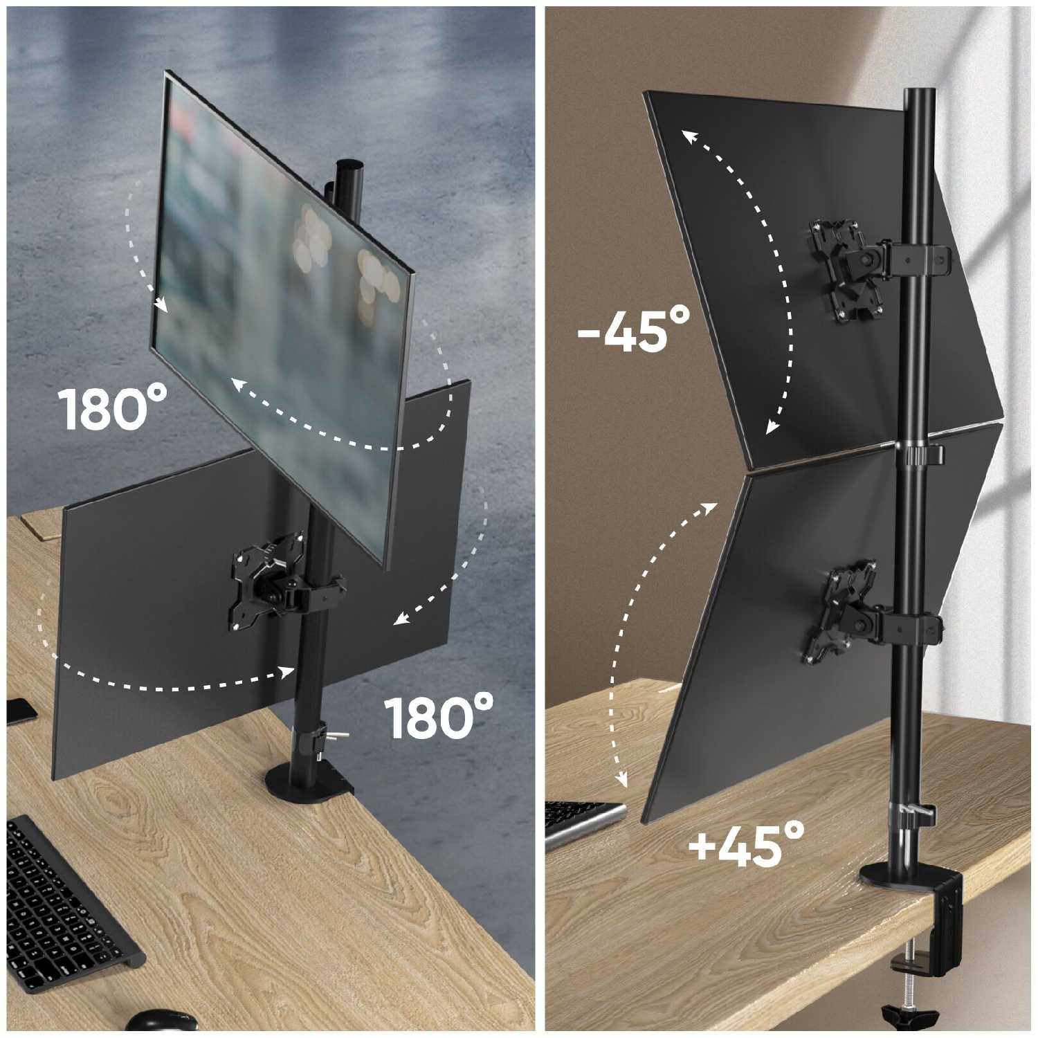 Крепление ONKRON D208E для двух мониторов 13