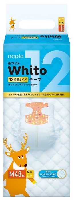 Nepia подгузники Whito 12 часов M (6-11 кг) 48 шт.