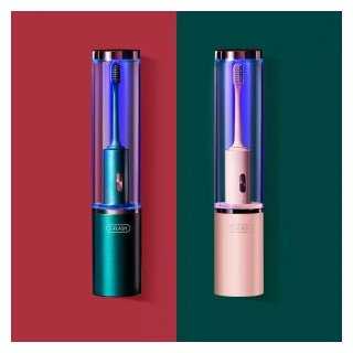 Электрическая зубная щетка со стаканом и cтерилизацией Xiaomi T-Flash Ultraviolet Electric Toothbrush Green