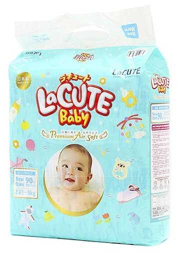LaCUTE подгузники Baby Premium Air Soft NB (0-5 кг) 90 шт.