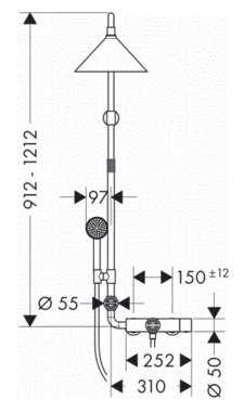 Душевая стойка AXOR Showers Front 26020000, хром фотография 2