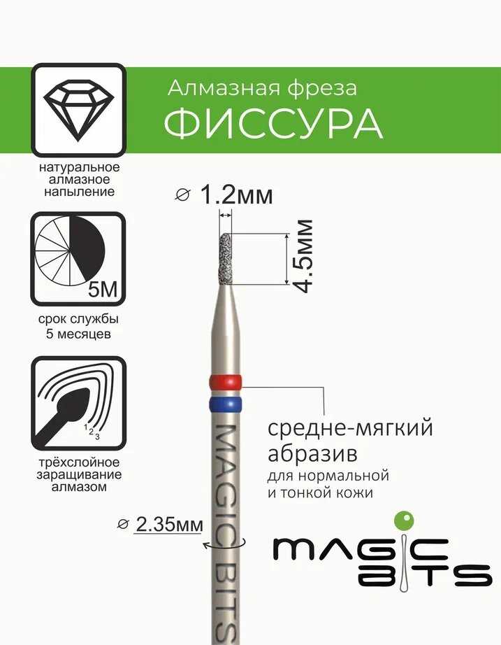 Фреза Magic Bits Алмазная фиссура 1.2 мм фотография 7