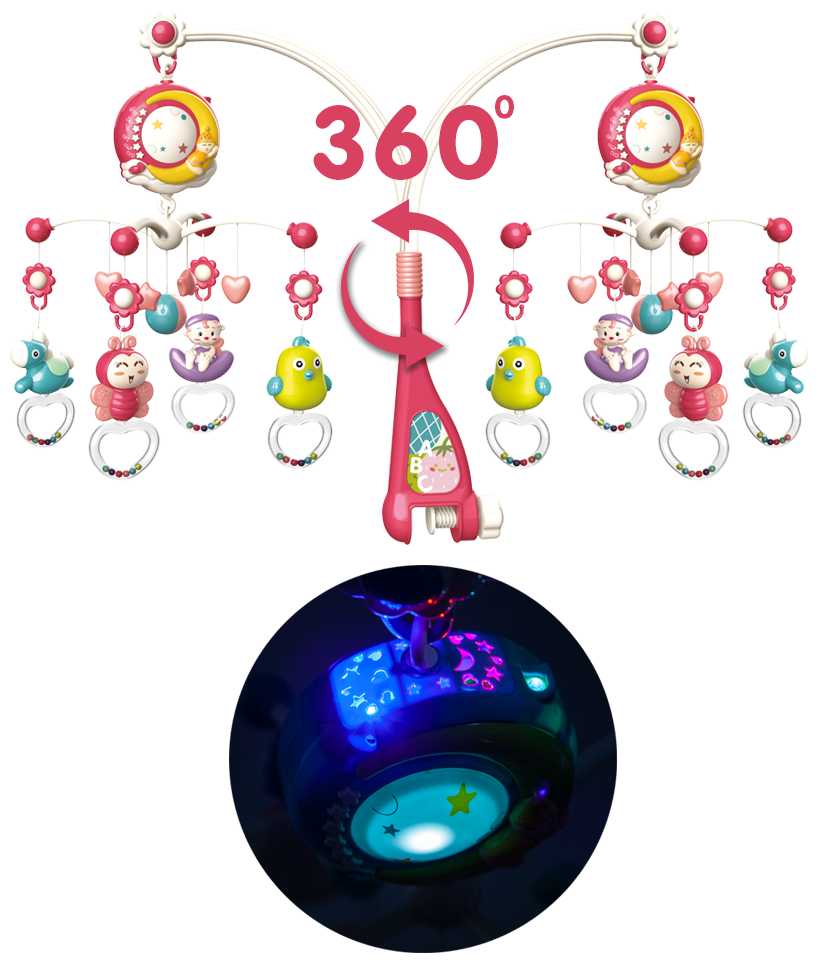 Мобиль Каруселька на кроватку с проектором-ночником фотография 13