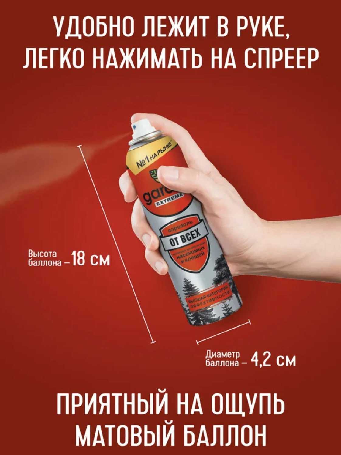 Средство от комаров, мошки, клещей Gardex Extreme Аэрозоль от всех летающих кровососущих насекомых (150 мл) фотография 19