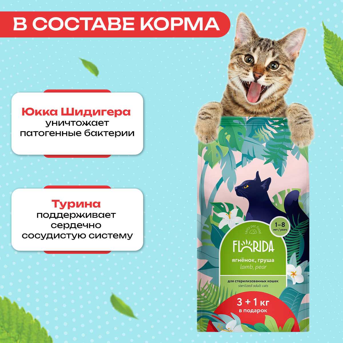 Сухой корм для кошек Сухой корм с ягненком и грушей фотография 3