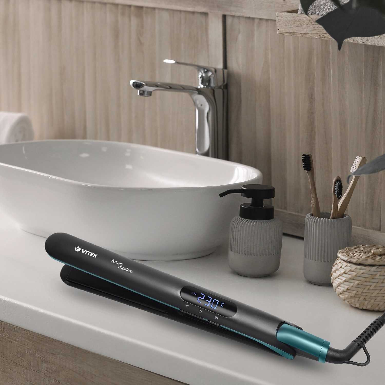 Выпрямитель Vitek VT-1335 [58Вт, макс. темп.: 230°C, покрытие: керамико-турмалиновое] фотография 1