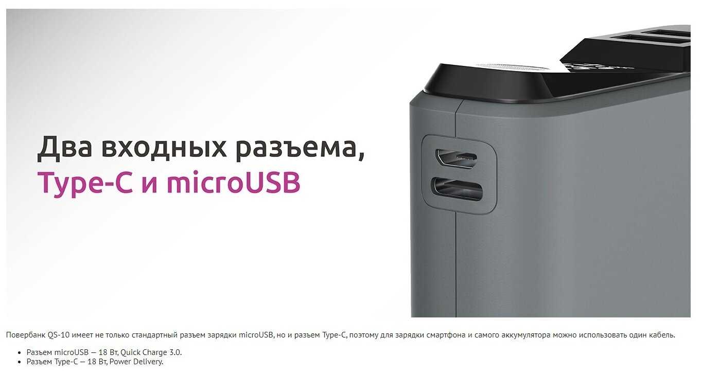 Внешний аккумулятор Olmio QS-10 20W 10000 mAh темно-синий фотография 11