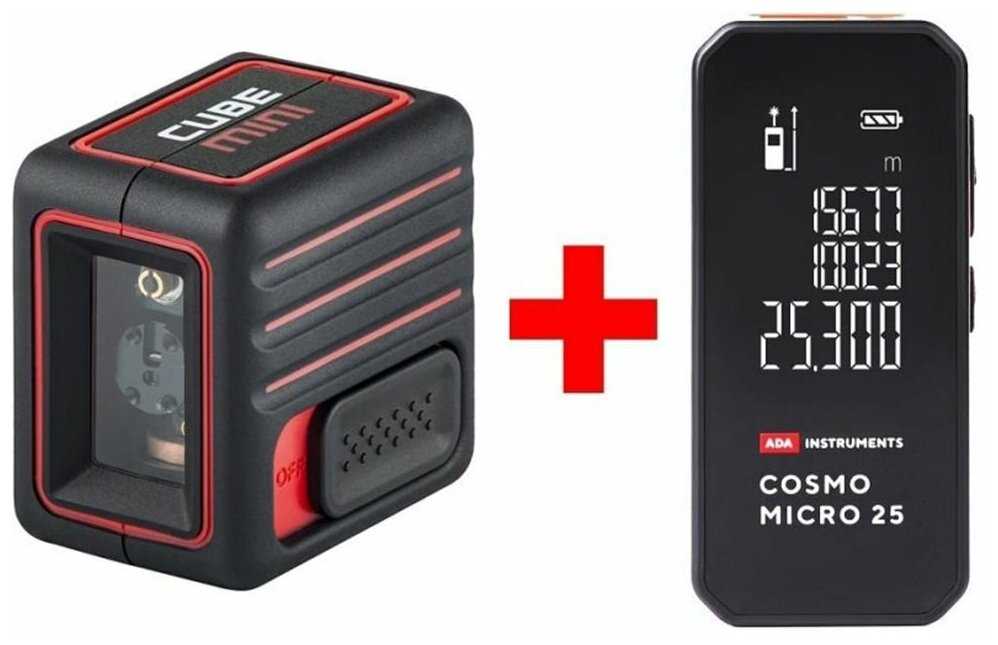 КОМПЛЕКТ Уровень ADA Cube MINI Basic Edition + Дальномер ADA Cosmo MICRO 25 (А00690) фотография 15