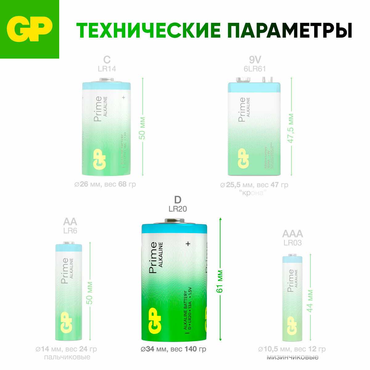 GP Батарейки С алкалиновые (Prime Alkaline) фотография 28