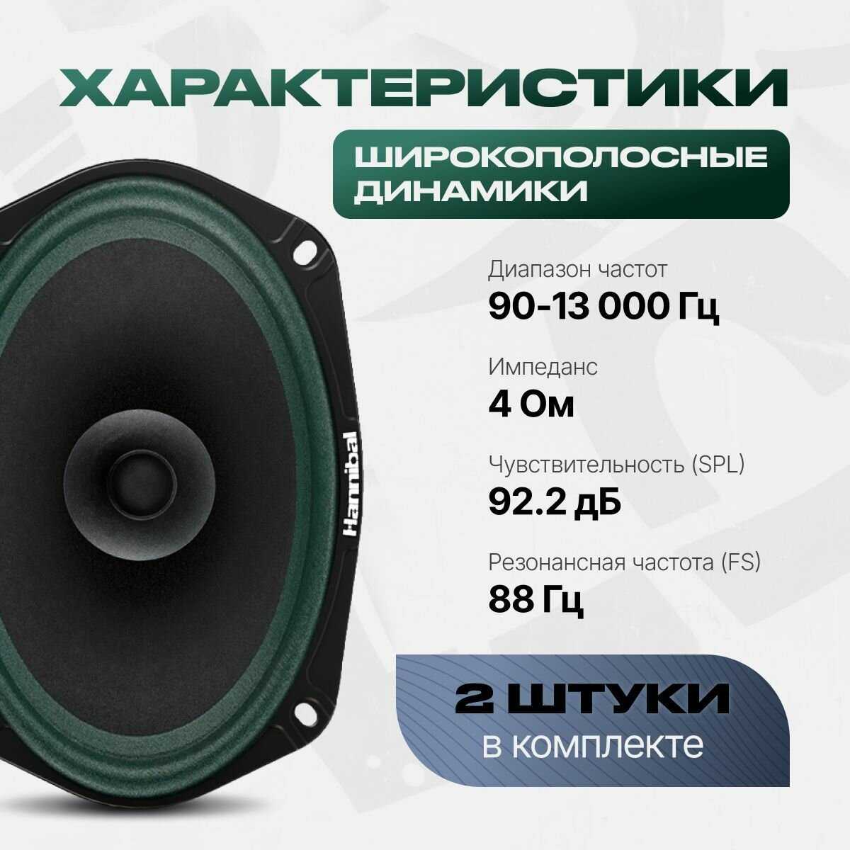 Колонки автомобильные Alphard Hannibal HM-69 Lite (овалы 6х9