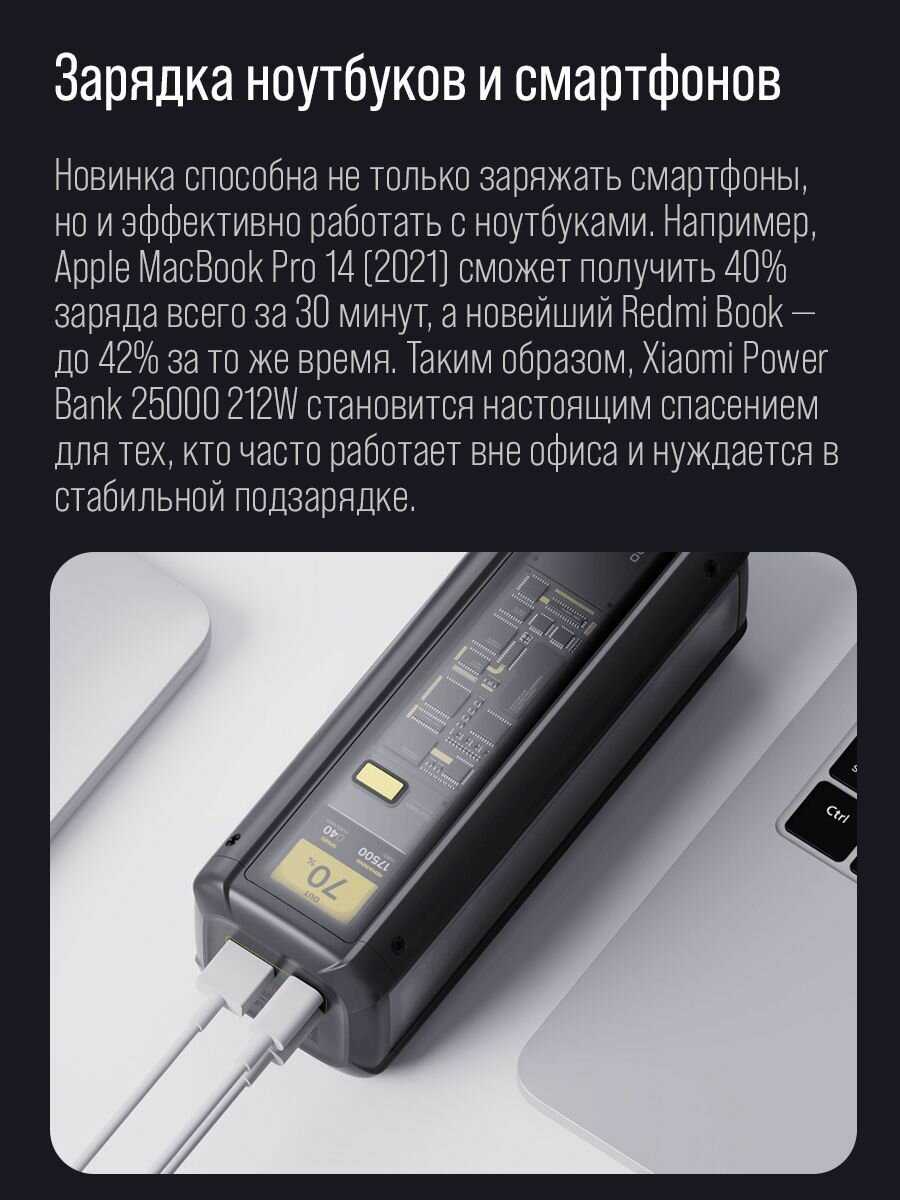 Внешний аккумулятор Xiaomi Power Bank With Built-in Cable 25000 мАч (P03MI) фотография 5