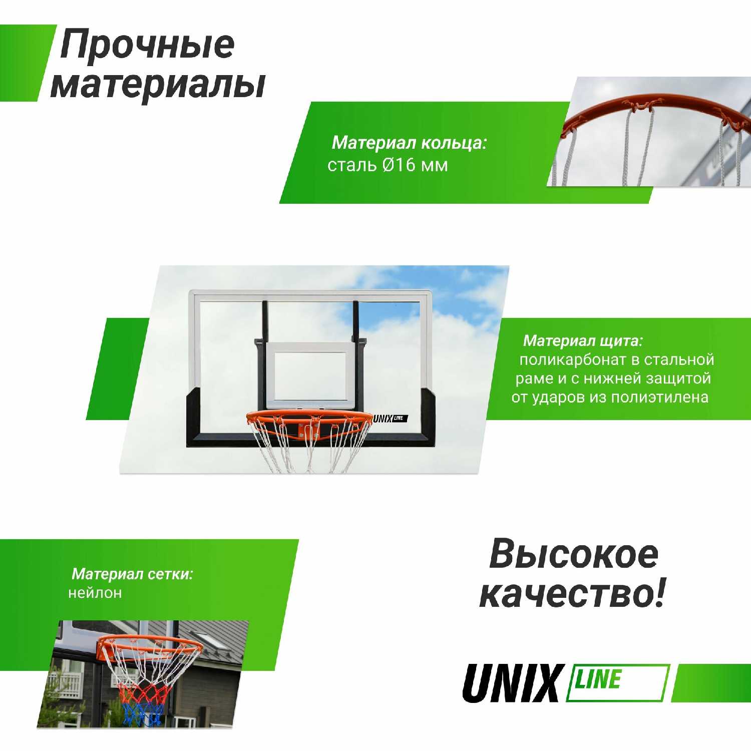 Баскетбольный щит UNIX Line B-Backboard-PVC (44