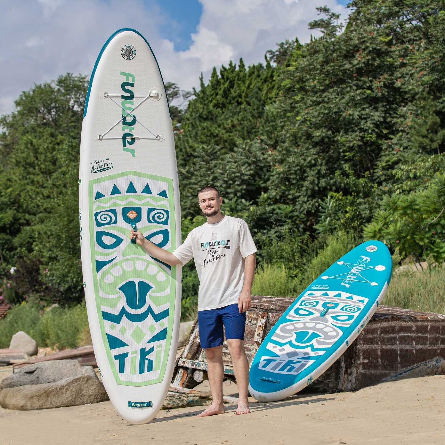 Сапборд Tech Team INKY (335x84x15 см) надувной двухслойный sup board (сиденье в комплекте), синий фотография 14