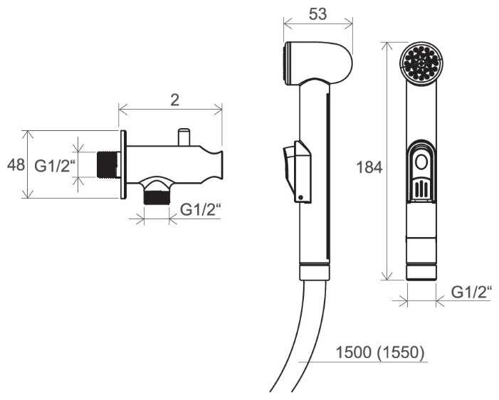 Гигиенический душ RAVAK BM 040.00, хром фотография 1