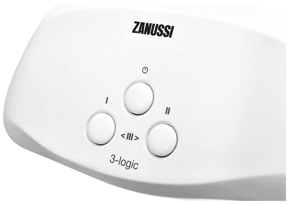 Проточный электрический водонагреватель Zanussi 3-logic 3,5 S, душ фотография 2