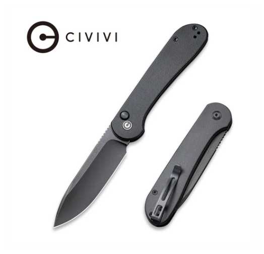 Складной туристический нож CIVIVI Button Lock Elementum 14C28N Steel