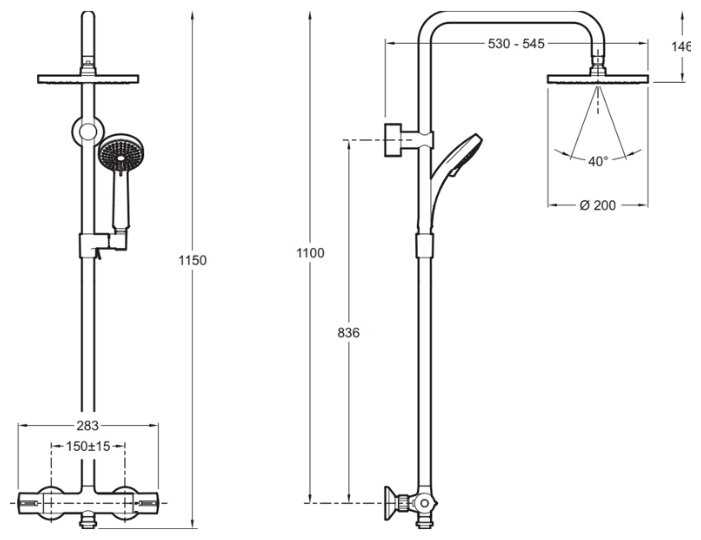 Душевая стойка Jacob Delafon July E45716-CP, хром фотография 1