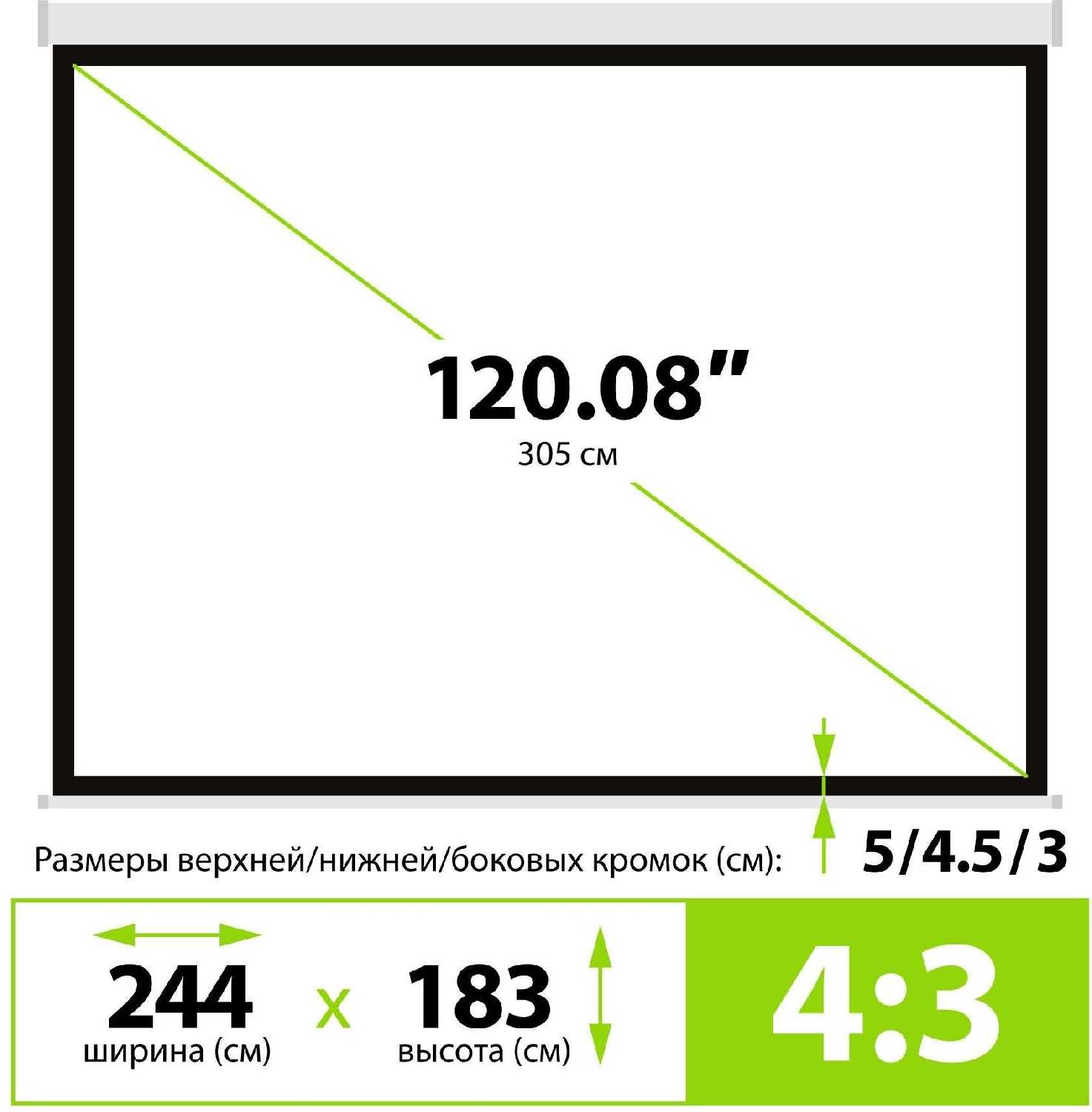 Рулонный cactus Wallscreen (CS-PSW-183x244) фотография 8